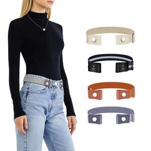 6413 Belts For Women/men Buckle Free Elastic Belt Invisible No Stretch